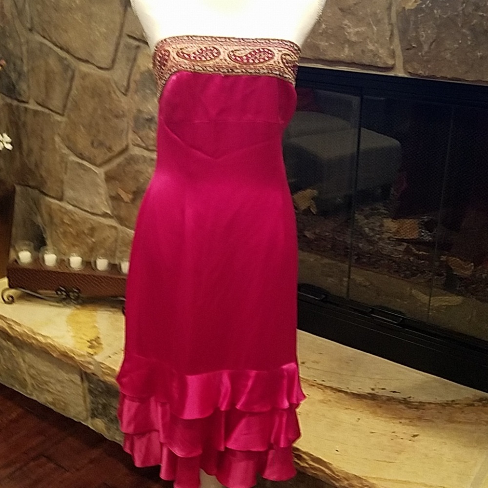 Cute Fushia Beaded Dress by A.B.S. Size 12